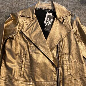 Woman size 10 gold motorcycle jacket